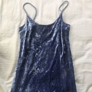 F21 blue velvet dress
